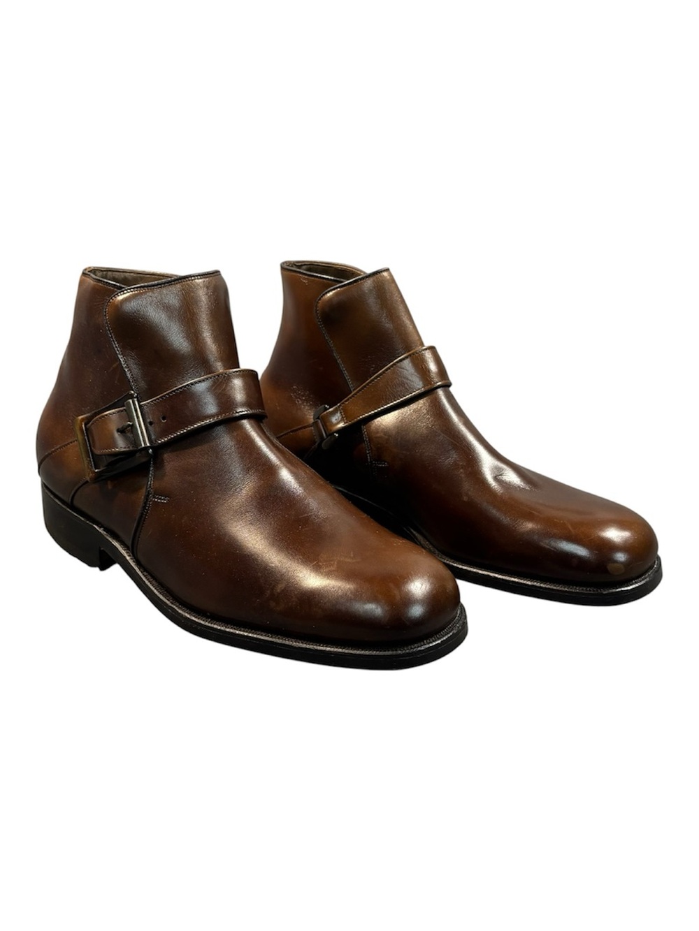 Allen Edmonds Ostendo Jodhpur Boots 7 EEE Brown Leather Monk Strap Ankle Mens
